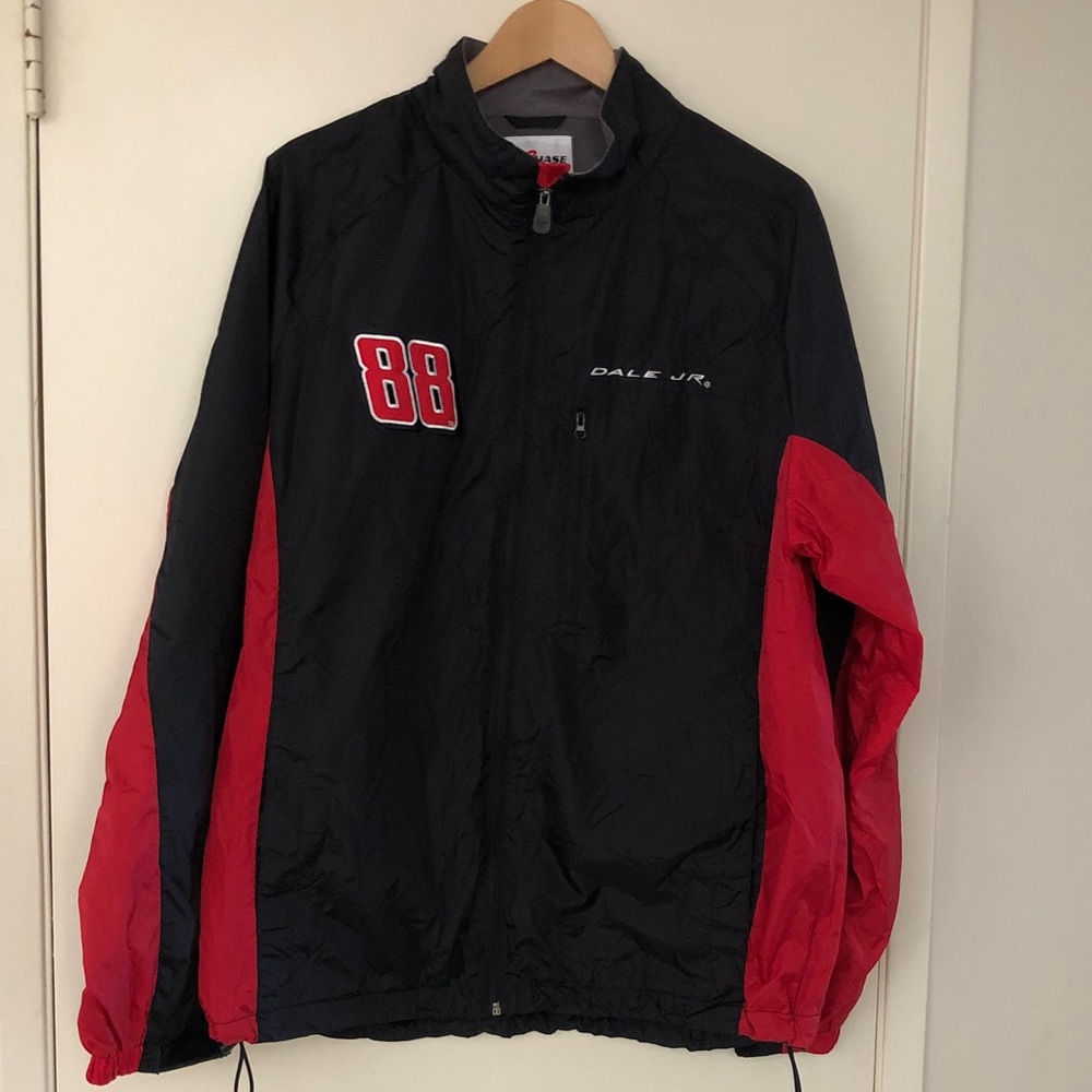 Chase Authentics 88 Dale Jr Black & Red Lined Windbreaker! New! Never worn! XL